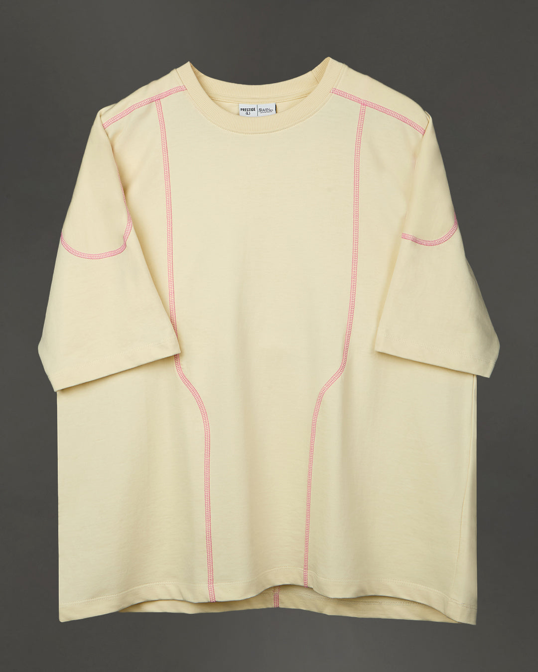 “BLOOD-STITCHED” RAGLAN SLEEVED — CREAM