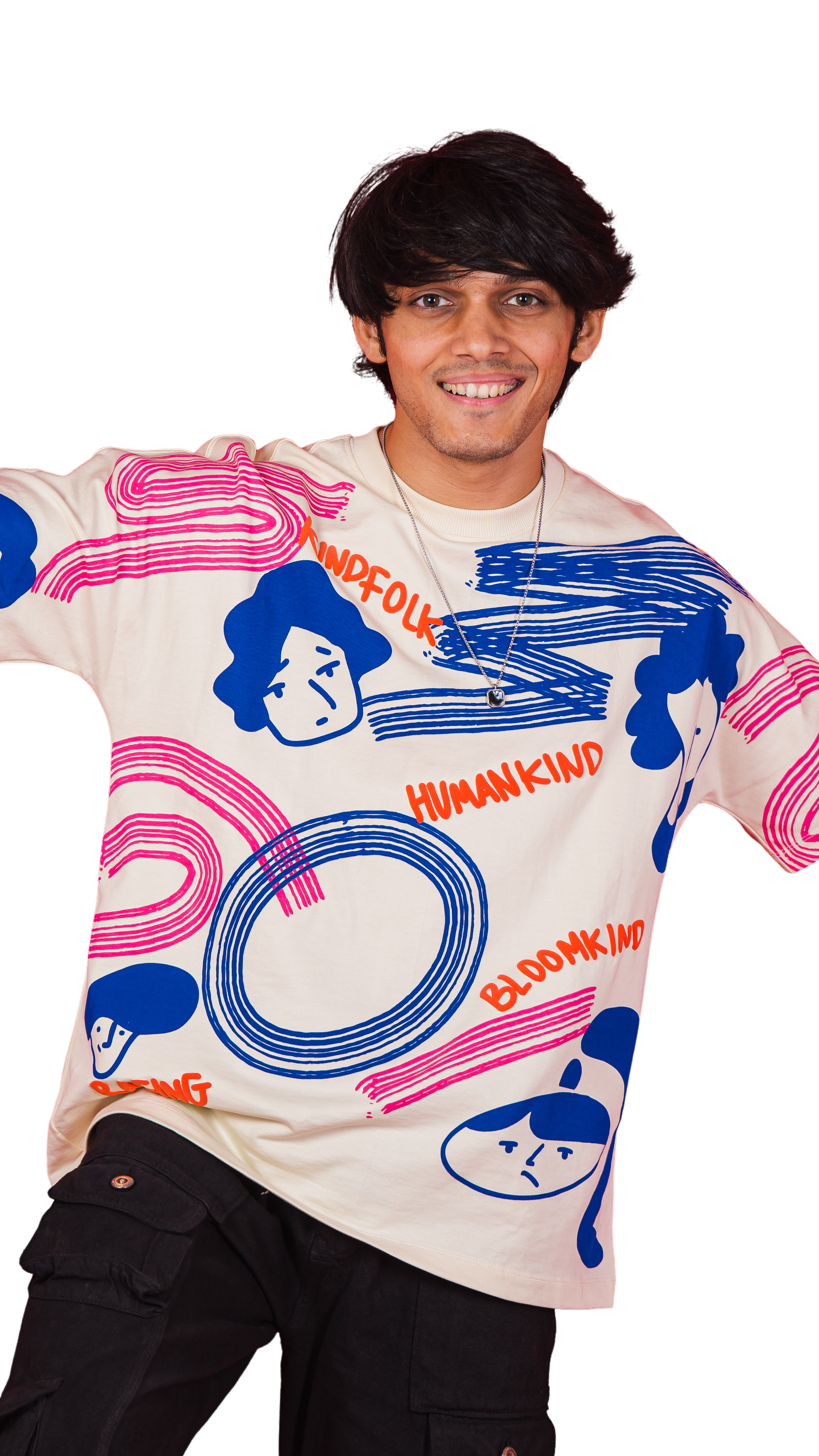 KIND RAGE — RAGLAN SLEEVED STATEMENT TEE (BEIGE)